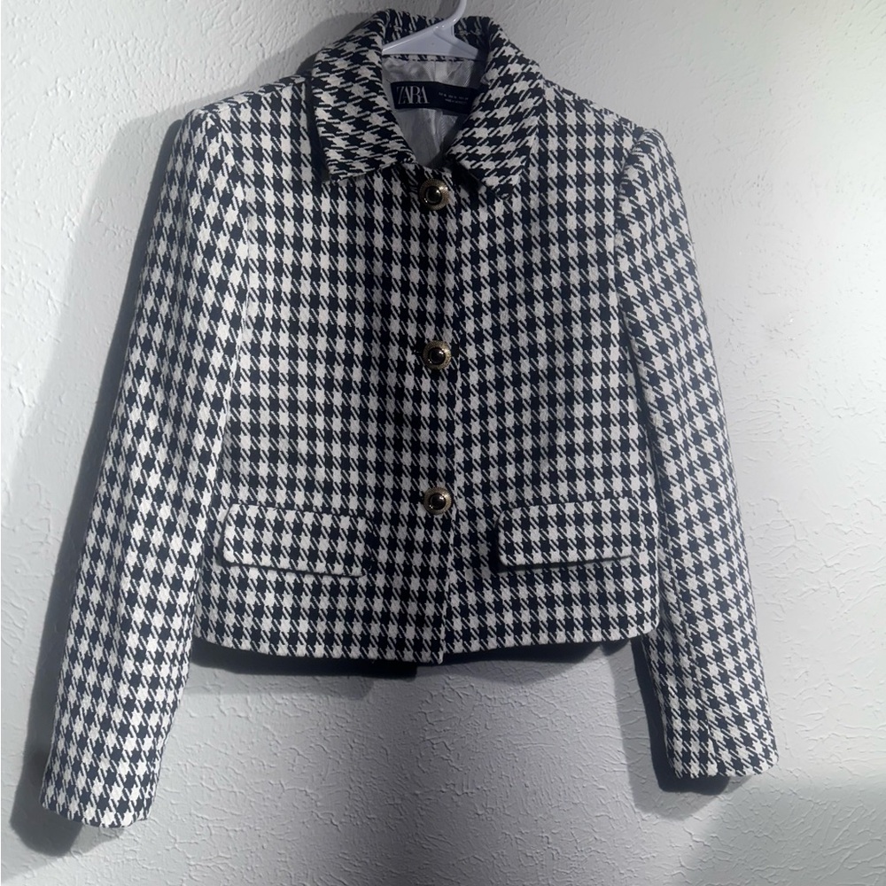 Blazer Zara houndstooth golden button .size XS. - Picture 13 of 13